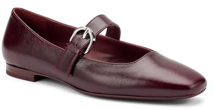 FRAU 91Q4 Scarpe Mary Jane da Donna in Morbida Pelle, Fibbia Decorativa, Tacco Basso, Disponibile in Nero e Bordeaux (Bordeaux, Sistema Taglie Calzature EU, Adulto, Donna, Numero, Media, 37)