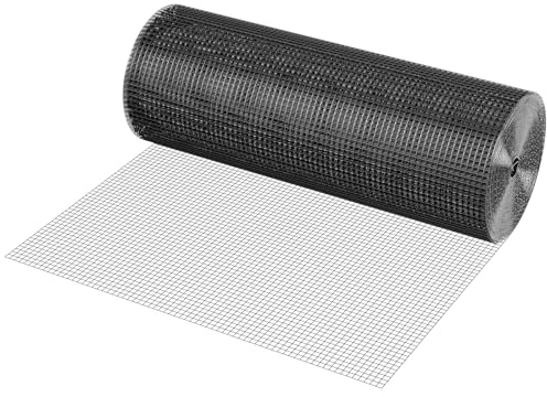 VEVOR Hardware Cloth 24 in x 50 ft, 1/2 in 19 Gauge Galvanized Wire Mesh Roll, Weather-Resistant Vinyl Coated Chicken Wire Fencing, Heavy Duty Welded Garden Plant Fencing for Rabbit Cage Snake Fence