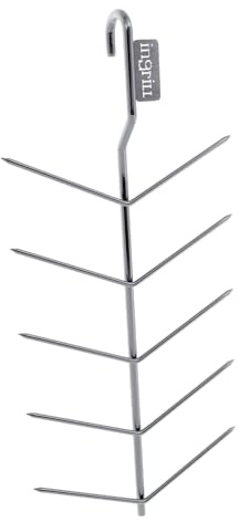 INGRILL Multi-Level Hanging Skewer Rack for Smoker & Barrel Grill – 304 Stainless Steel Vertical BBQ Rack for Sausages, Corn, Meat & Vegetables