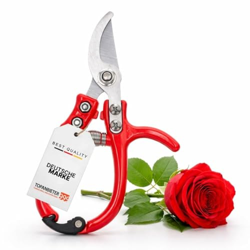 Rosensax 15,2 cm, bypass-sax för rosor och buskar, exakt blomvård, trädgårdsverktyg av kolstål, ergonomisk blomsax, handträdgårdssax fjädermekanik