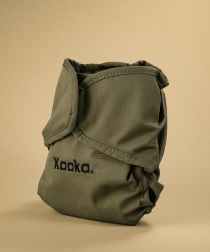 Kaaka tygblöja provset storlek 0 (3–6 kg) – 3 x tygblöjor + 3 x inlägg – Poo Dry teknik, 7 lager, integrerat vattentätt membran – oliv färg – från födseln