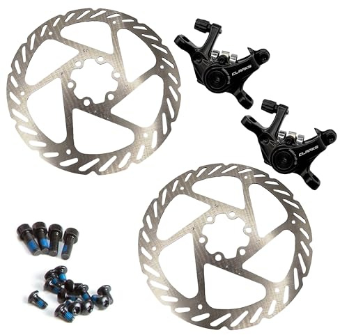 Clarks Cycle Systems CXR‑01 Mechanical Disc Brake Set – Dual‑Sided Road & Gravel Calipers, Synchronized Pad Movement, 160mm Rotors Included, Drop‑Bar Lever Compatible
