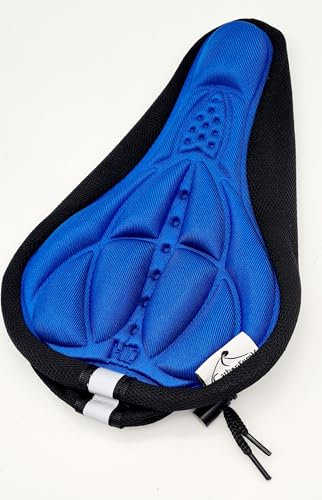 CarbonEnmy Gel 3D Fahrrad Sattel Bezug Satteldecke Sattelschutz Polster (Blau)