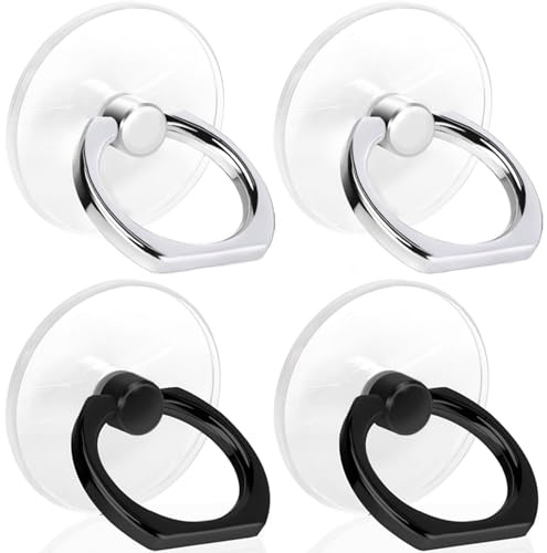 4 Pack Jsoerpay Cell Phone Ring Holder, 2 Silver+2 Black
