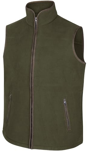 Hoggs of Fife Woodhall Fleece Mens Gilet body warmer mens fleece waistcoat/sleeveless vest, Full zip and zipped pockets
