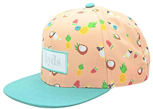 kyds Kinder Snapback Cap für Jungs und Mädchen ab 2 Jahren, aus 50% Baumwolle und 50% recyceltes Polyester, Coole Mütze und Cap im Fresh Fruits Design für Kinder und Kleinkinder mit der Größe 50-55cm
