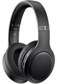 SPC Heron Studio – Auriculares inalámbricos Diadema con Bluetooth, 30h de batería, Doble conexión simultánea, micrófono Integrado, Entrada aux-in, y Plegables, Color Negro