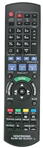 ALLIMITY N2QAYB000986 Remplacer la Télécommande adaptée à Panasonic Blu Ray Disc Player DMR-BCT740EG DMR-BWT745EC9 DMR-BCT84ENS DMR-BCT845EG DMR-BST745 DMR-BST740EG DMR-BST940EG DMR-BWT640EC9