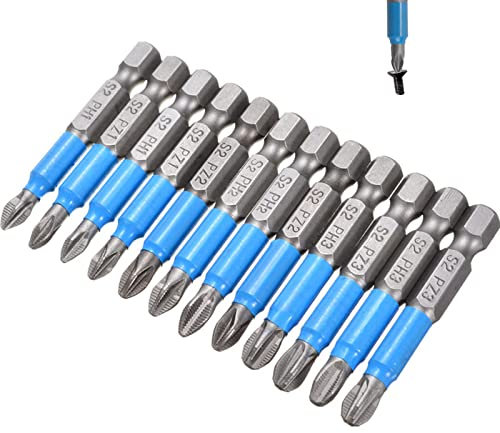 12Pcs Magnetic Impact Screwdriver Driver Bits Set, Impact Driver Bits Magnetic Screwdriver Bits Pz2 Impact Driver Bits, Screw Bits for Cordless Drill,Screwdriver Bit Sets Screw Bits.