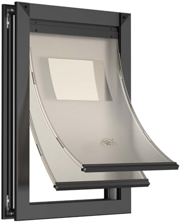 MAVRICPOWER Weatherproof Large Dog Door for Door, with Two Sliding Lock Panels, Aluminum Doggie Door for Exterior Door, Doggy Door for Large Dogs up to 80lbs