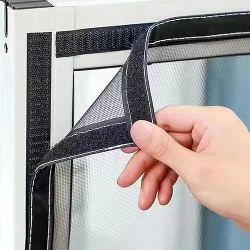 70x110cm DIY Red de Protección para Gatos, Mosquitera Autoadhesiva para Ventanas, Malla Ajustable para Insectos, Malla Transparente para Gatos, Mosquitera