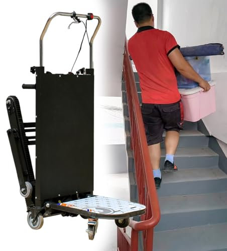 GESAIDES Electric Stair Climbing Hand Trucks Dolly Cart for Moving, 500kg Capacity Heavy Duty, with Folding Handle & Solid Wheel & Brakes
