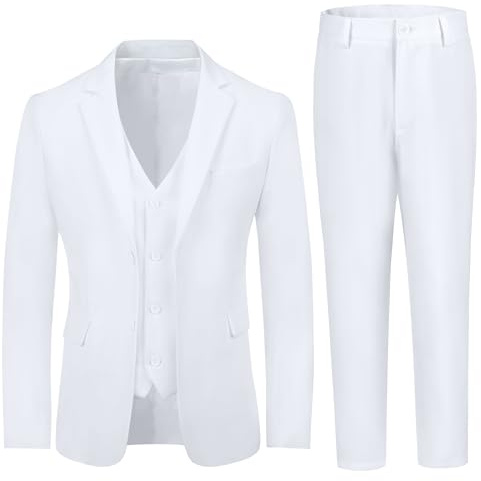 TAMIFLY Boys Suit White Kids Suits for Boys Teen Toddler Boy Suit for Wedding Kids Clothes Baptism Outfits for Boy Easter Outfit Size 18