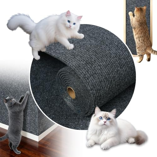 Livelynine Rascador para Gatos Pared Adhesivo Gris Oscuro Protector Sofa Gatos Arañazo Autoadhesivo Arranhador Gato Sofa Muebles DIY Alfombra Rascador para Gato Suelo Puerta Gris Oscuro 40CMx1.2M