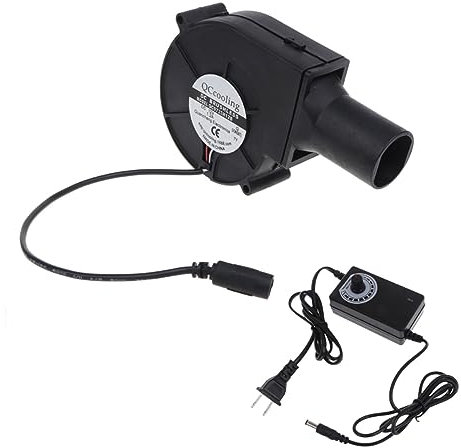 BGTSF Ventilador Centrifugo, Ventilador de Barbacoa 12V 1.2A 4300RPM Ventilador de Aire Velocidad Ajustable for Barbacoa Picnic Camping Fuego Arrancador de carbón(-US-33)