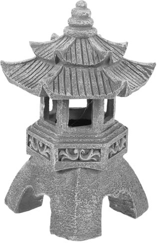 BESPORTBLE Solarbetriebene Japanische Zen Gartenlampe, Wetterfeste Deko Skulptur FüR AußEnbereich, Solar Rasenleuchte FüR Gartenweg Und Landschaftsbeleuchtung