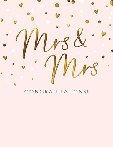 Piccadilly Greetings Wedding Card, Mrs & Mrs Congratulations - 8 x 6 inches