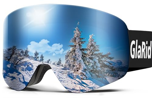 GlaRid Gafas de esquí, gafas de snowboard para usuarios de gafas, protección UV, gafas de nieve antivaho de los hombres para el esquí