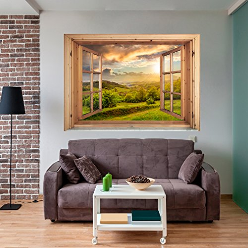 decomonkey | Optische Täuschung | Weitblick Fensterblick 3D Wandillusion ca 140x100 cm Wandbild Fototapete Tapete Poster XXL Vlies Leinwand Bilder Dekoration TOC0030aM