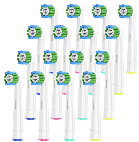 16 Stück Aufsteckbürsten Kompatibel mit Oral B Aufsteckbürsten, Professionelle Bürstenköpfe passend für Oral B Elektrische Zahnbürsten, Weiß.