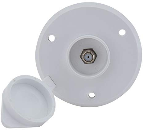 RecPro RV Cable TV Plate | White | 1 Coax Outlet | Wall Connector