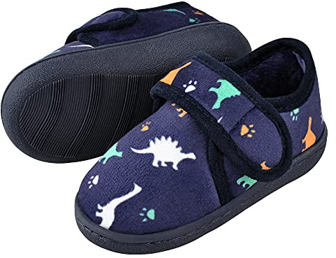 MIXIN Girls Slippers for Toddler Boys Baby House Slippers with anti skid outsole UK 9