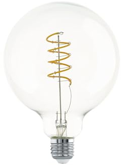 EGLO E27 LED-lampa, glödlampa med spiralfilament, ljuskälla för retrobelysning, 4,5 Watt (motsvarar 35 Watt), 400 Lumen, lampor varmvit, 2700 K, Edison G125, Ø 12,5 cm