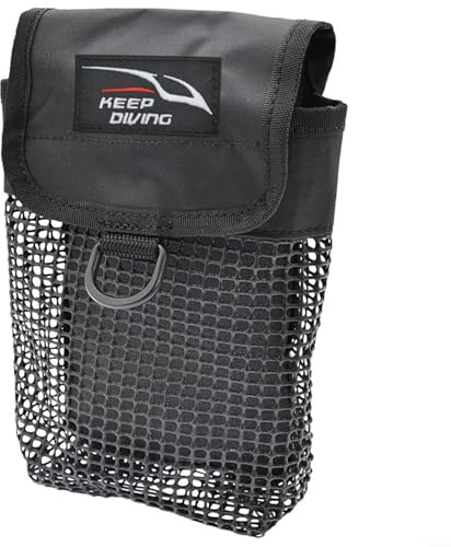 Hasaller Tauchen Mesh Tasche - Schwarz, 20 cm x 13 cm x 6 cm - Tauchausrüstungstasche