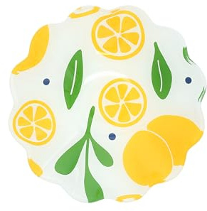 Pavilion Gift Company - Lemons - 6 Waved Edge Glass Serving 10 Oz Bowl Vintage Yellow Kitchen Decor Summer Serveware