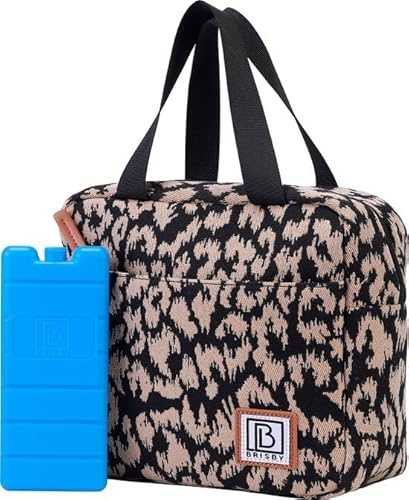 Brisby Kühltasche klein - 4L, Lunchtasche, Vierschicht isolierte Kühltasche mit Kühlelemente, vielseitige Lunchbag, für damen in Farbe Leo