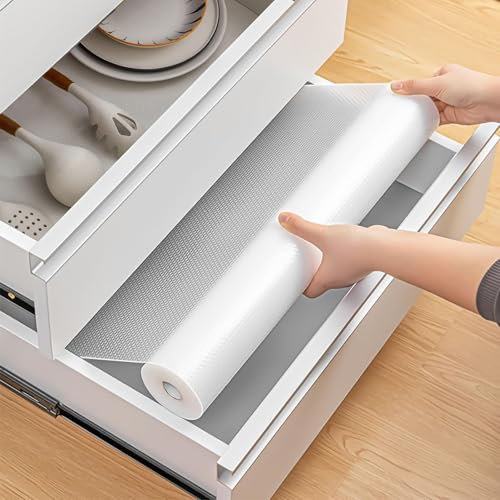 Tappetino Antiscivolo per Cassetti 30 × 500 cm, in Plastica, per Frigoriferi e Scaffali, può Essere Tagliato in Base alle Dimensioni di un Cassetto.