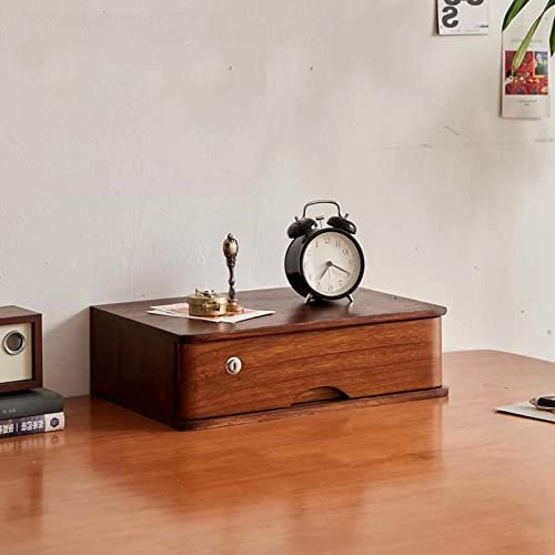 Schreibtisch-Organizer aus Bambus mit Schloss, Bürobedarf, Aufbewahrungsschrank mit A4-Schubladen in Briefgröße für Ordner, Akten und Postsortierung