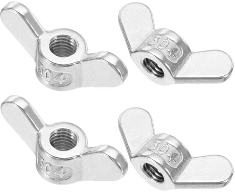 PATIKIL Tuercas de mariposa M10, 4 piezas de acero inoxidable 304 Tuercas de mariposa de acabado liso para reparación de piezas de fijación de torsión de partes de fijación de alas