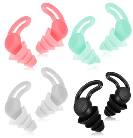 4 Paar Ohrstöpsel Kinder Schwimmen, Ohrstöpsel Schwimmen Kinder 6-14 Jahre aus Silikon für Schwimme, Surfen, Schnorcheln und andere Wassersportarten, geeignet für Kind von 6-14 Jahren