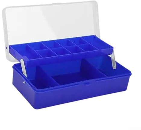 Scatola per esche da pesca con reticolo multiplo, per un'eccellente organizzazione degli attrezzi (blu)