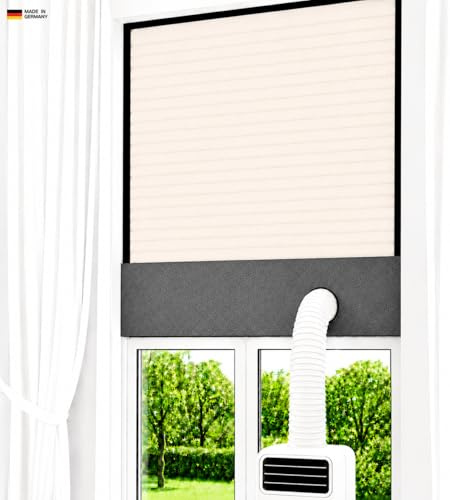 Junta para ventana 30-249 cm para climatizador móvil y secadora de evacuación, también para puertas – montaje rápido sin taladrar/pegar – junta de climatización [100 cm]