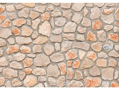 Runa Art Papel tapiz fotográfico 396 x 280 cm Pared de piedra | Lana Decoración De Pared Sala Cuarto | Fabricación alemana | beige 9487012a