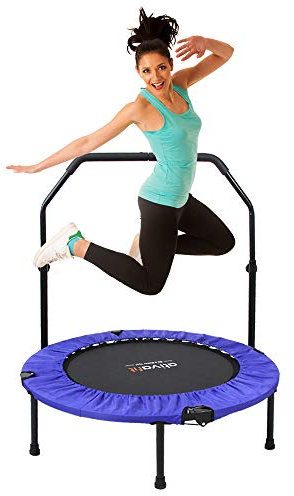 ATIVAFIT 102cm Faltbarer Trampolin mit verstellbarem Schaumstoffgriff Indoor für Erwachsene Ideal für Körperfitness-Training in Innenräumen Training Sport zuhause