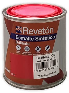 REVETON Esmalte Brillante Antioxidante 250 Ml (Rojo Bermellón 063)