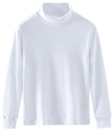 Spring&Gege Little & Big Kids Chemise à col roulé en coton doux à manches longues - Blanc - 11-12 ans