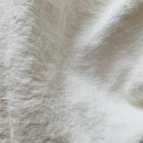 JOWOLLINA Spannbettlaken aus 100% Leinen Stonewashed (160 x 200+30 cm, Off White Soft)