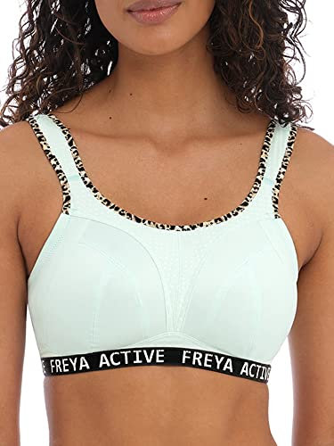 Freya Dynamic Soft Cup Sports Bra Pure Leopard Aqua White 36J