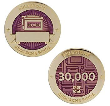 30000 Finds/Funde Coin + Tb !!gefunden Geocaching Milestone Geocoin and Tag Set