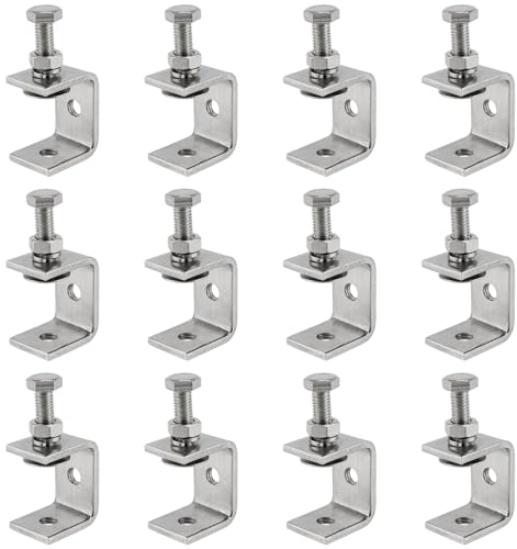 ZOENHOU 12 Stück C Klemme 30mm, 304 Edelstahl Mini Schraubklemme, Schraubzwinge Tischklemme, 16-25mm Heavy Duty Klemmwerkzeuge Trägerklemme, C Zwingen Schraub für Spanner Holzarbeiten Werkzeug