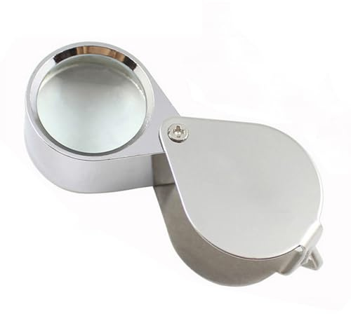 10 x smyckesförstoringsglas, ficksmycken lupp, helt metall vikbara smycken förstoringsglas ögonögla, juvelerare öga förstoringsglas för ädelstenar smycken stenar frimärken mynt klockor hobby
