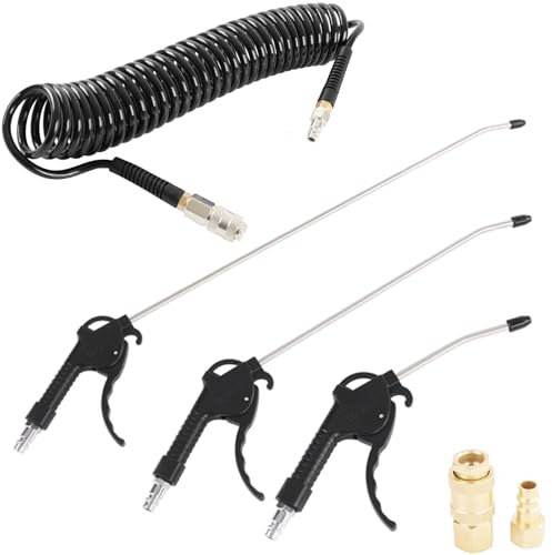 TECPO Manguera de aire comprimido, manguera de aire de 6 m con pistola de soplado, 3 tamaños [110/300/500 mm]