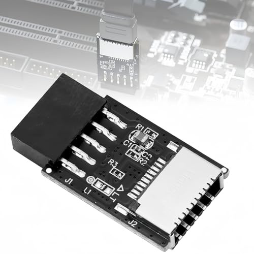 HALOULENI Motherboard USB 2.0 Front Panel Header USB 2.0 Internal Header (9-Pin) to USB 3.1/3.2 Type-C (20-Pin) Extend USB Type E Ports to PC Front Panel USBs Ports