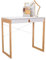 hjh LIVING Schreibtisch mit 1 Schublade 80x42 cm TAROLO II Bambus Gestell, Kleiner Tisch im skandinavischen Stil, Computertisch Weiß