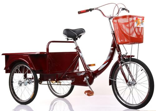 Vuxen Trehjuling,Multifunktionell Trehjulig Kryssningstrike För Picknick,Cruiser Lastcykel För Seniorer,Trikecykel För Vuxna Med Stor Kapacitetskorg,Trehjuliga Cyklar För Picknick (L)