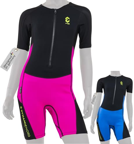 DYNAMICNORD - Combinaison Courte 2 mm pour Enfants - Conçue en Allemagne (Rose/Noir, 128)